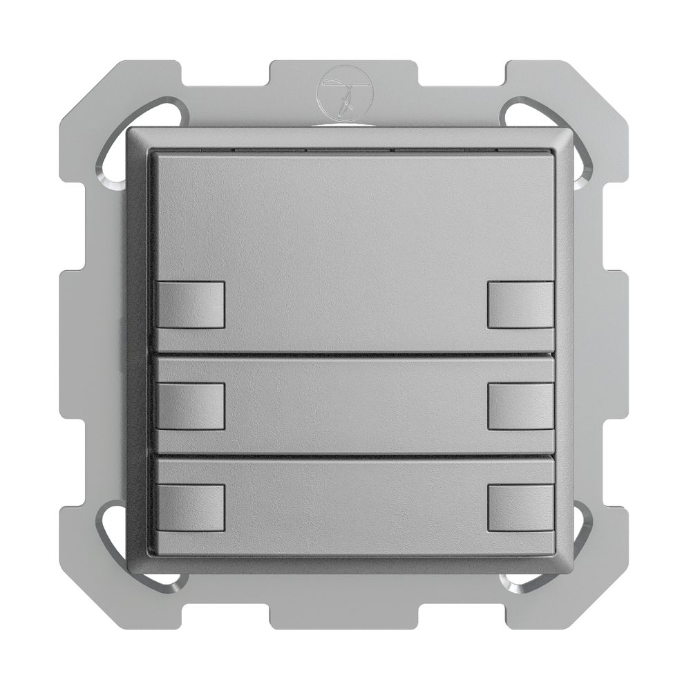 UP-KNX-Taster RGB EDUE, 250mW, o.LED, 3×Taste, 2×Tastenb., si