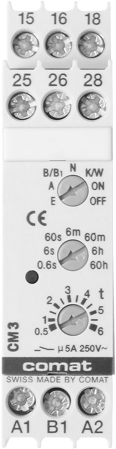 Zeitrelais ComatReleco CM3, 24…48VDC/24…240VAC, Gehäuse grau