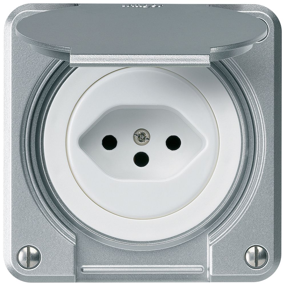 UP-Steckdose robusto Typ 13 aluminium