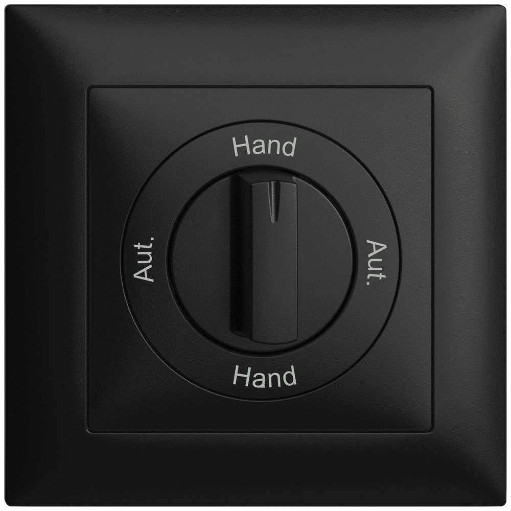 Frontset Aut.-Hand-Aut.-Hand EDIZIOdue 88×88mm schwarz