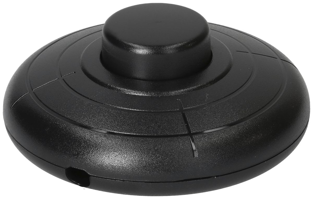 Fuss-Druckschalter MAX HAURI 230V 2A 1L Ø70×30mm schwarz