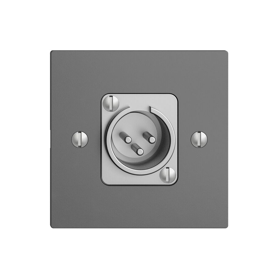 Anschlussdose XLR mit Stecker EDIZIOdue dunkelgrau