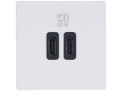 EB-USB-Ladesteckdose Legrand MOSAIC 2×USB-C 3000mA OUT:5V weiss