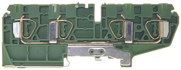 Morsetto di terra componibile Woertz 1.5…4mm² molla 4×1 DIN 35mm verde/giallo