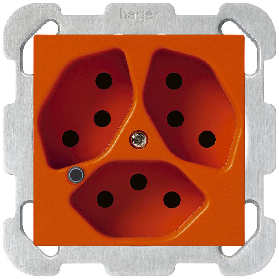 Presa INC Hager kallysto 3×T13 illuminato B arancione