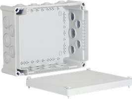 Abzweigdose PLEXO 310×240mm leer hellgrau 24 Eingänge