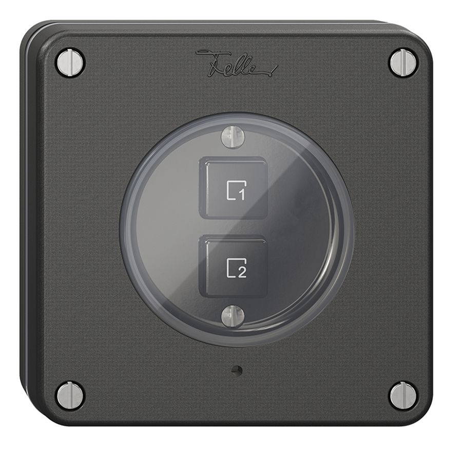 UP-Szenentaster 2 Szenen vertikal/2T NEVO Wiser schwarz