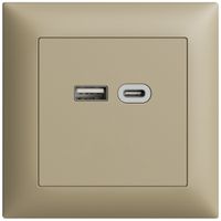 UP-Steckdose USB 18W Typ A + Typ C Feller EDIZIOdue FMI 230V 3600mA sand