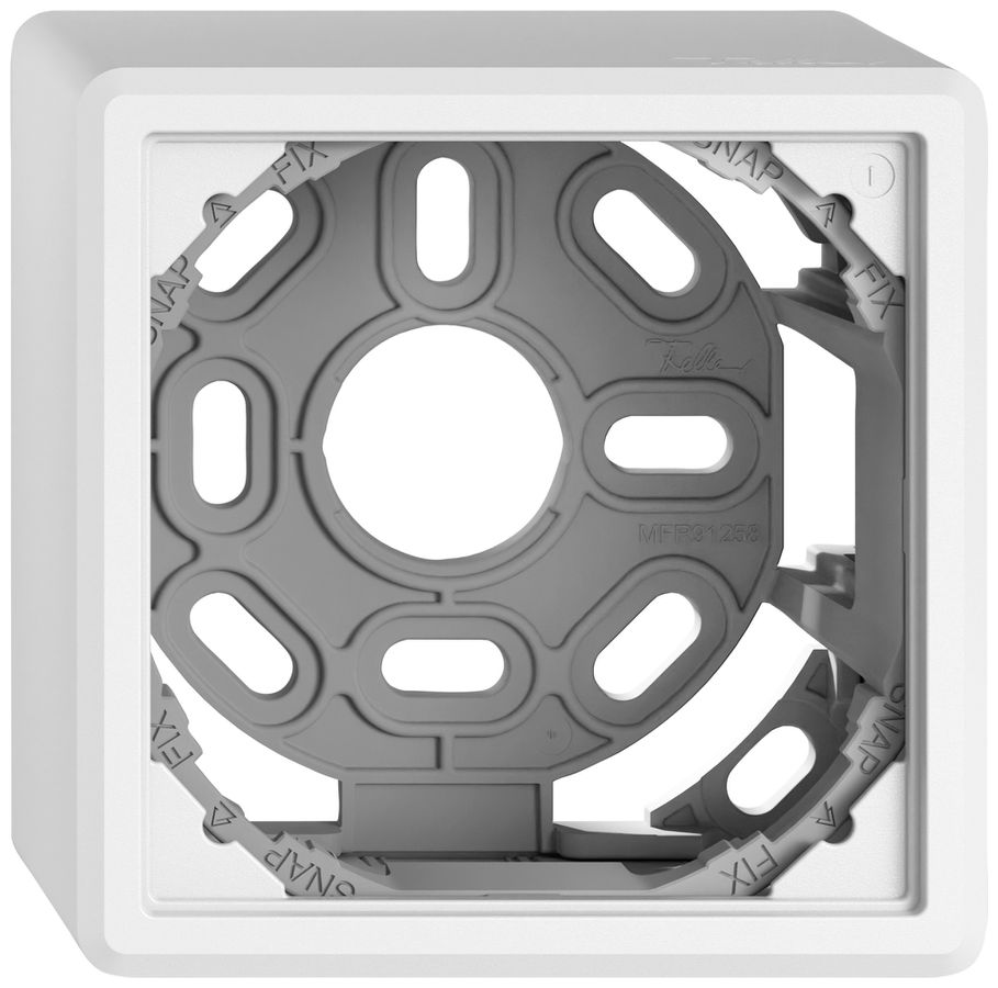 Cappa AP EDIZIO.liv SNAPFIX® con staffa di fissaggio per 1 apparecchio bianco