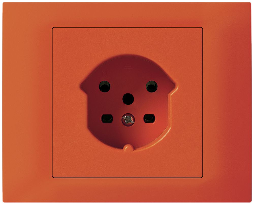 EB-Steckdose HA kallysto Typ 15 mit Steckklemmen mit EB-Dose G3 orange