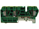 Morsetto di terra componibile Woertz 1.5…4mm² molla 3×1 DIN 35mm verde/giallo