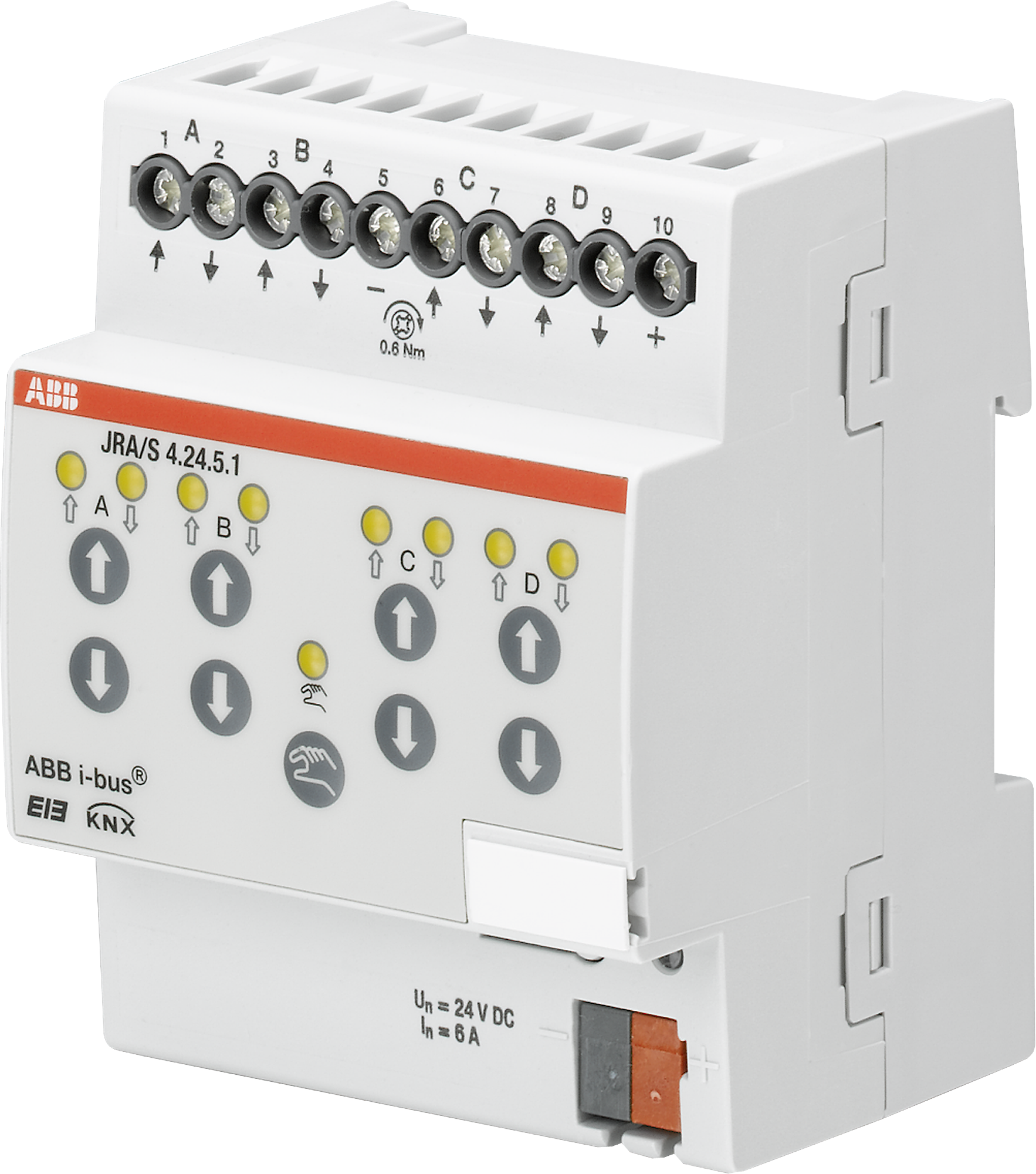 Actionneur de jalousie KNX AMD 4-fois 6A 24VDC, manuel