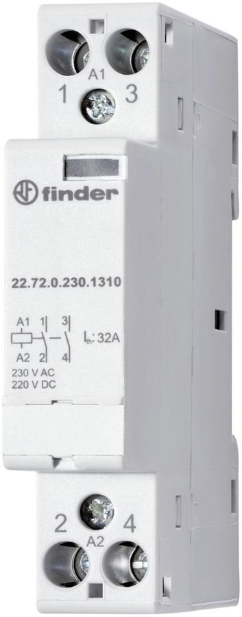 REG-Schütz Finder 22.72, 2Ö 32A/24VUC AgNi, Anzeige, 1TE