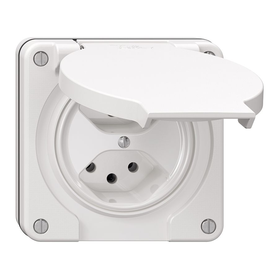 Presa NUP NEVO, 2×T13, IP21, bianco