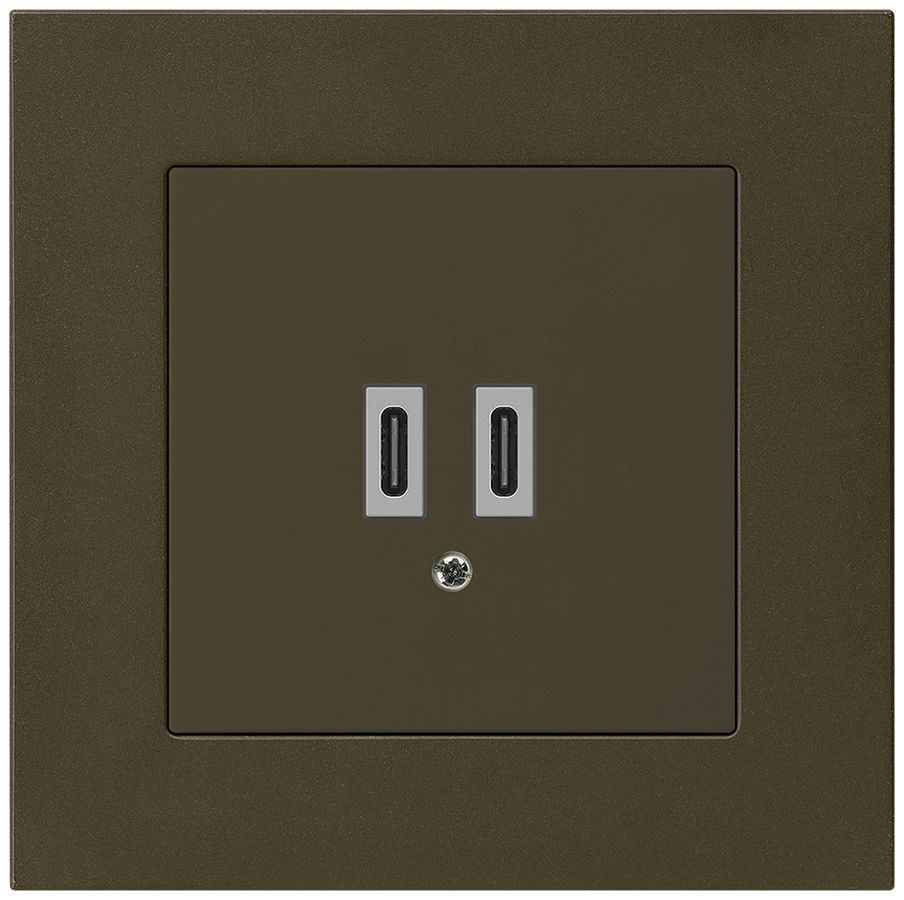 UP-USB-Ladesteckdose Hager kallysto.pro C-C 20W 5V 94×94mm braun