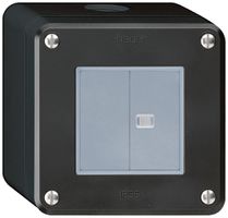 AP-Druckschalter robusto IP55 Schema 3/Drucktaster 1×beleuchtet schwarz