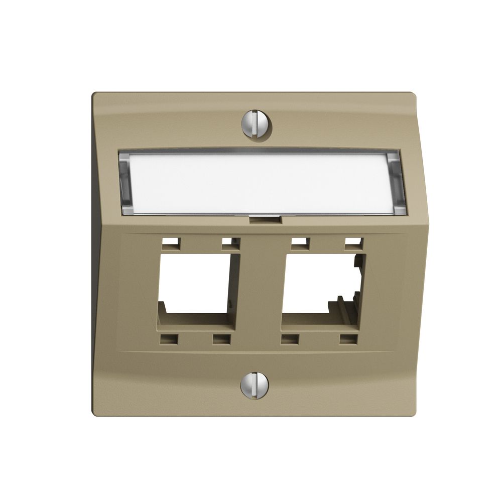 Kit de montage EDIZIOdue, avec capot de sortie oblique, pour 2×RJ45, sand