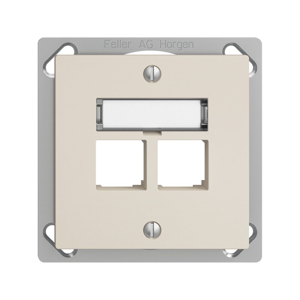 EB-Montageset S-One EDIZIOdue FM.TE für 2×RJ45 gerade, crema