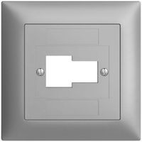 Frontset EDIZIOdue silver 88×88mm 1×TT 1×RJ45