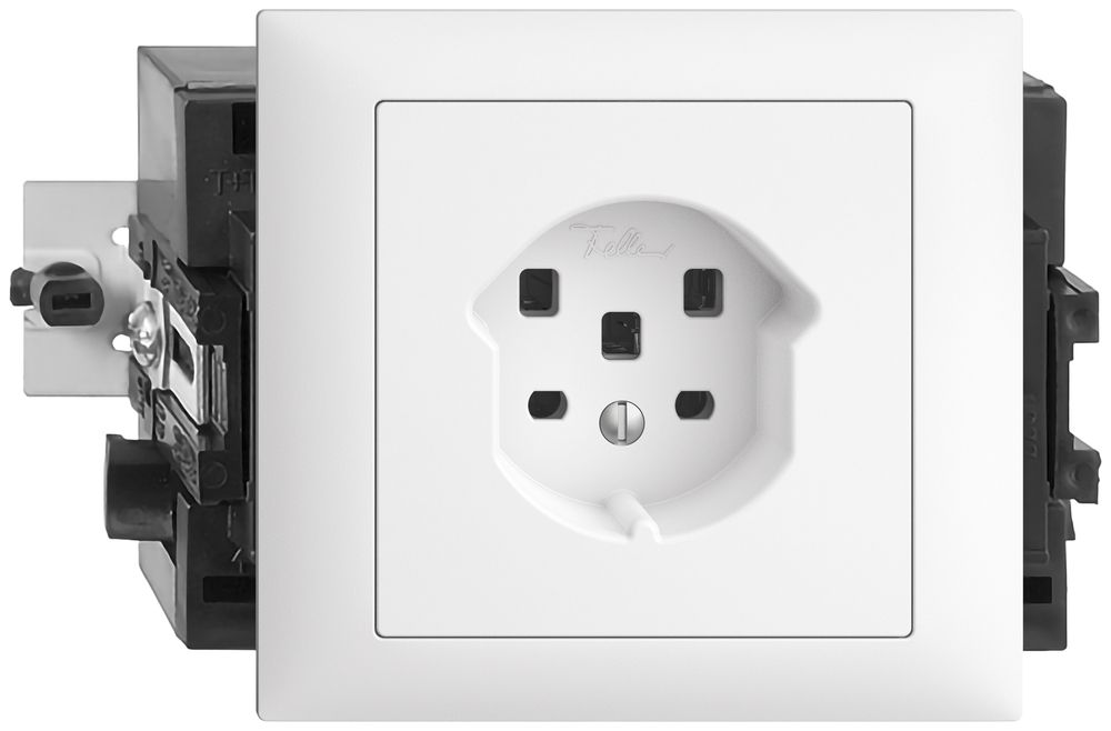 Prise INC EDIZIOdue T25 16A blanc 53mm bornes enf..