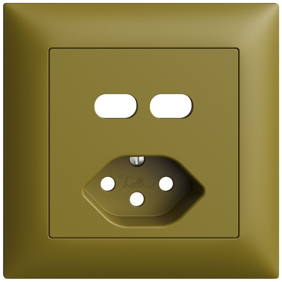 UP-Montageset Feller EDIZIOdue für Steckdose USB 2×Typ C + Typ 13 olive
