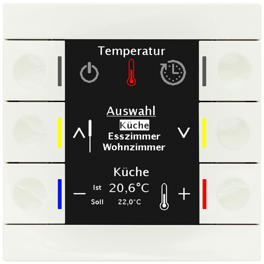 Apparecchio di comando KNX INC MDT BE-BZS86.01 6t display bianco br