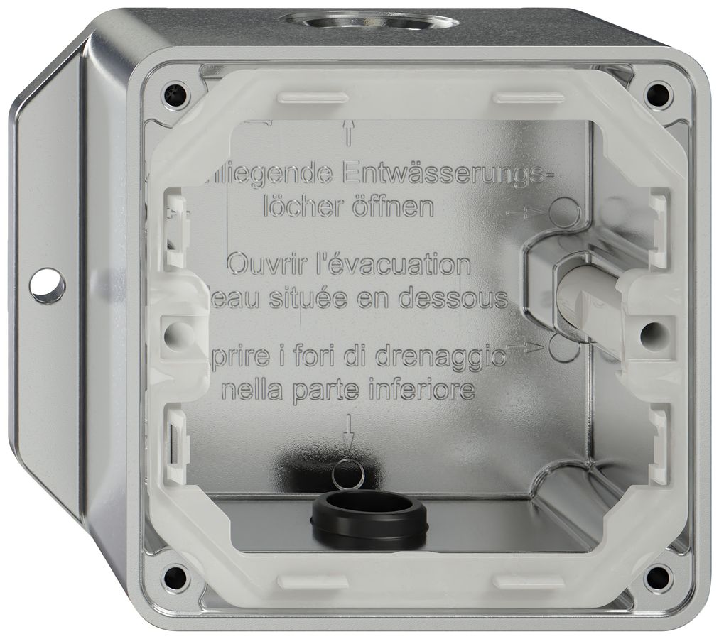 AP-Gehäuse ELEMENT SNAPFIX® 111×93×54mm 2×M20 alu