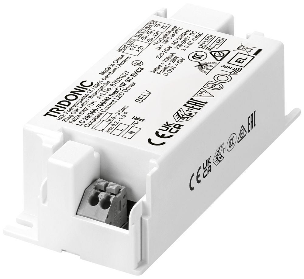 Convertitore LED Tridonic LC flexC NF SC EXC3 28W 300…700mA 97×43×30mm