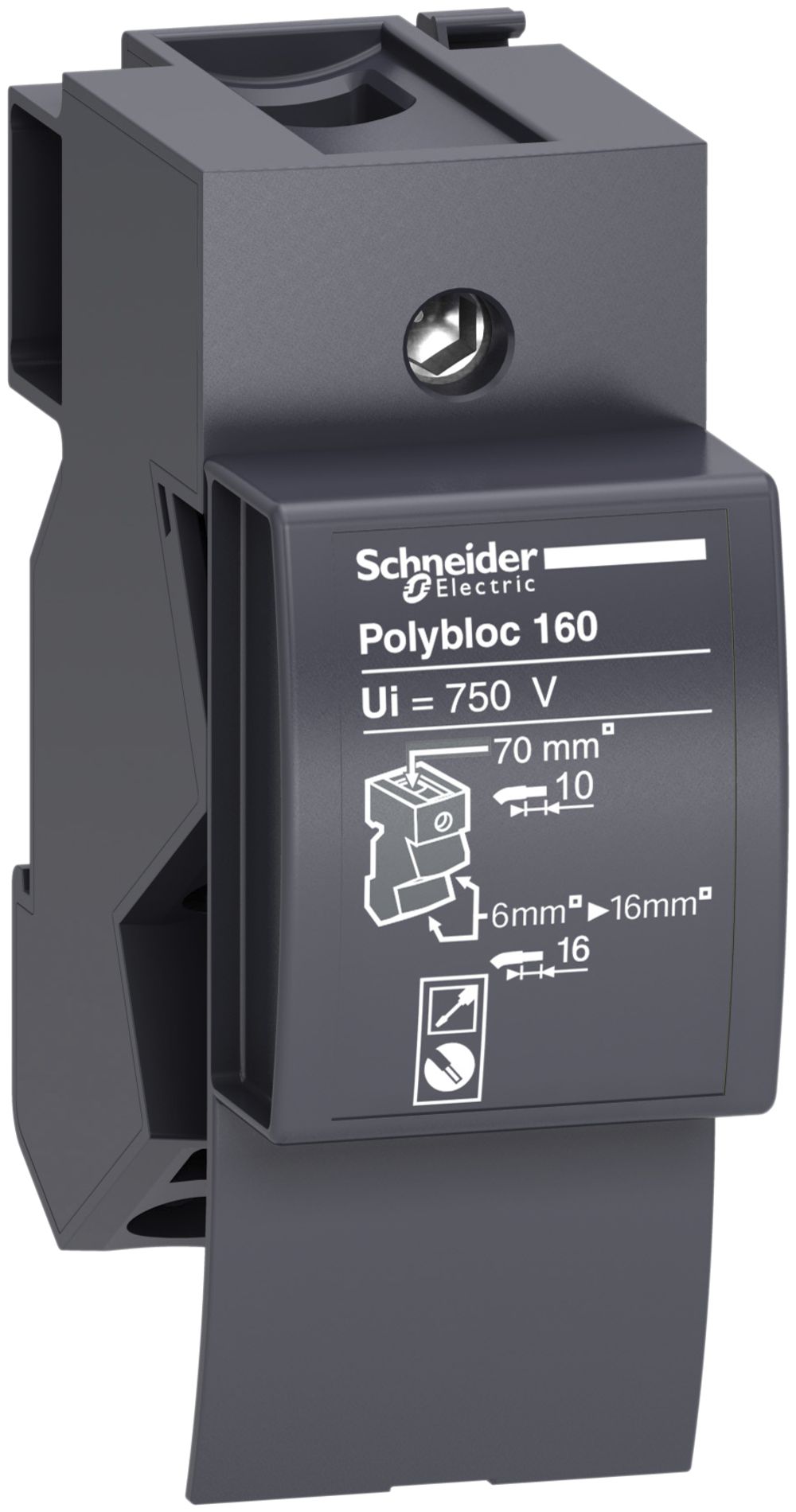 Bloc de bornes Schneider Electric Polybloc 1L 160A