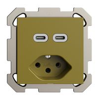UP-Steckdose USB 2×Typ C + Typ 13 Feller EDIZIOdue FM 230V 3000mA olive