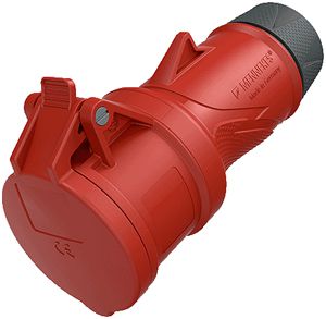 Prise mobile CEE PowerTOPXtra R 32A IP54 5P 6h 400V Ø80×209mm rouge