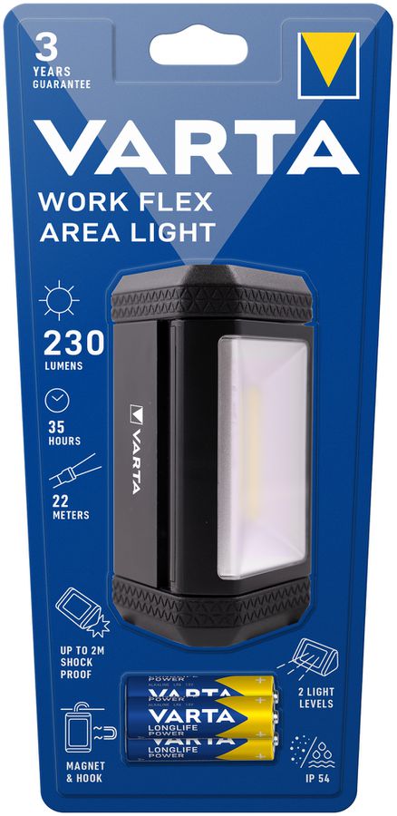 LED-Taschenlampe VARTA Work Flex Area Light 230lm, mit 3×AA, IP54