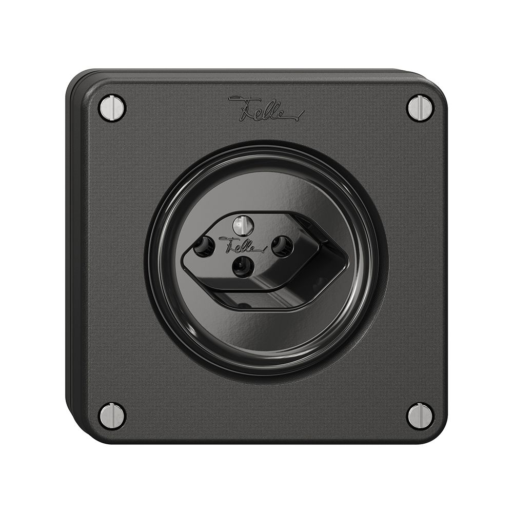 NUPU-Steckdose NEVO, 1×T13, schwarz