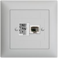 Scatola INC 1×TT,1×RJ45/u 4P EDIZIOdue ITplus ITM grigio chiaro