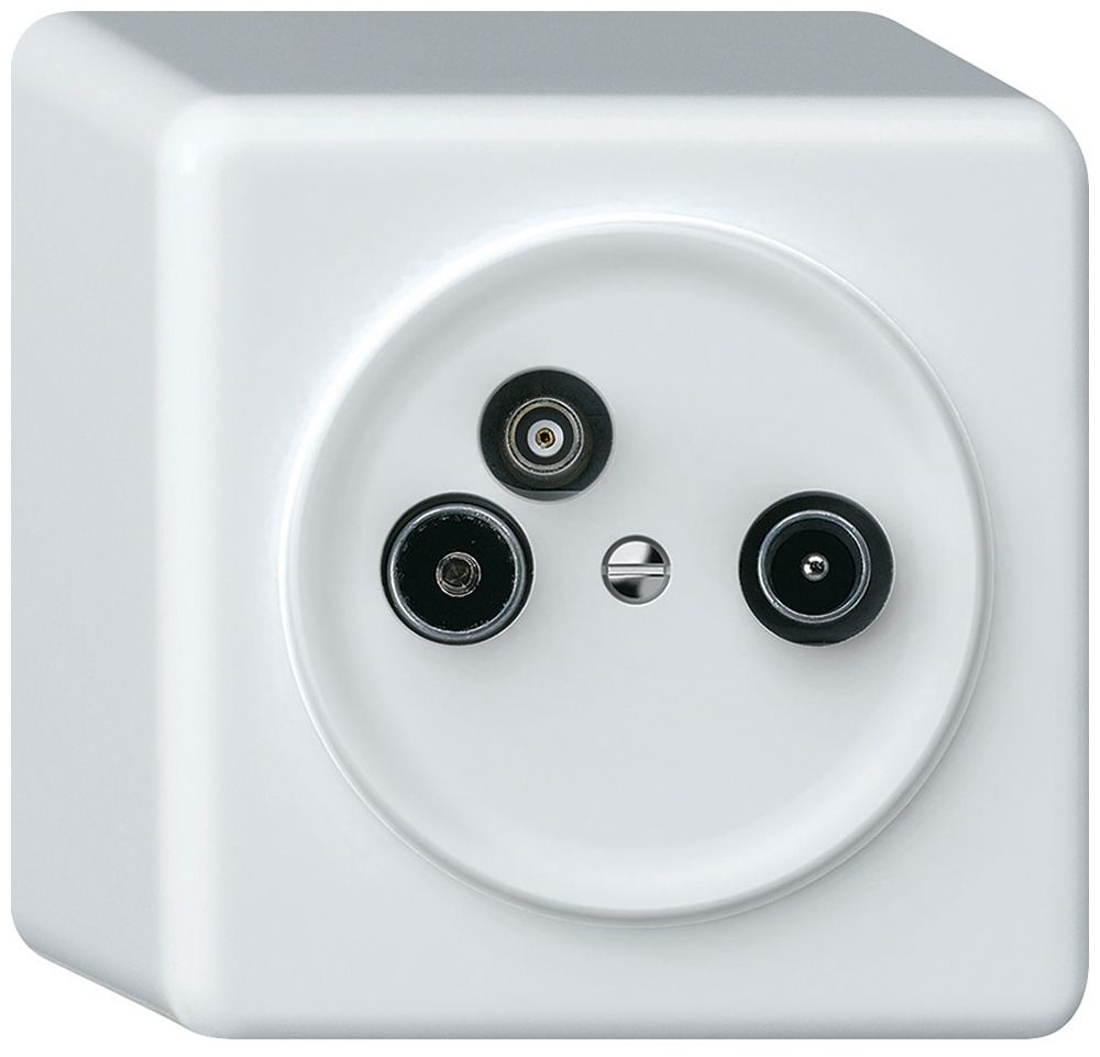 Presa antenna AP TV-R-dati origin cassetta passante 14dB 4dB bianco