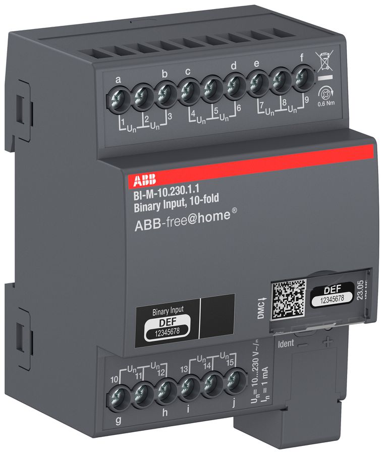 REG-Binäreingang ABB free@home 10×Eing IN:10…230VAC/DC 4TE