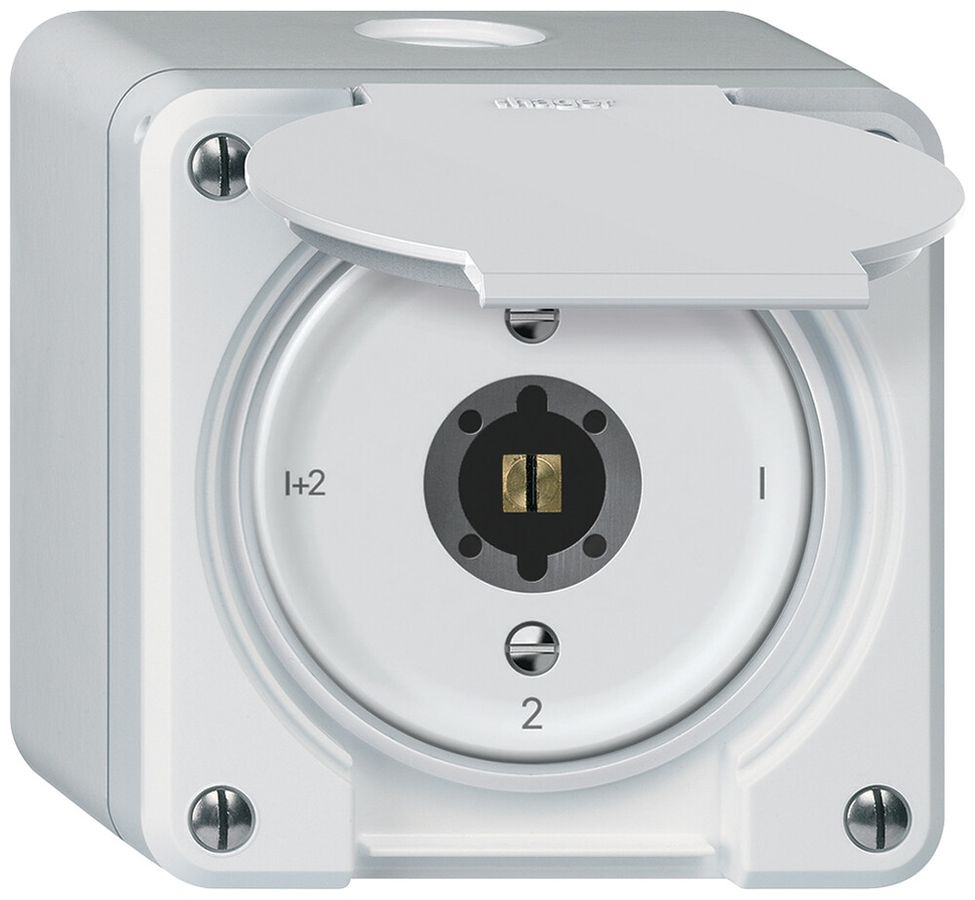 Interrupteur à clé AP robusto commutateur de série 16A 250V 86×86mm blanc