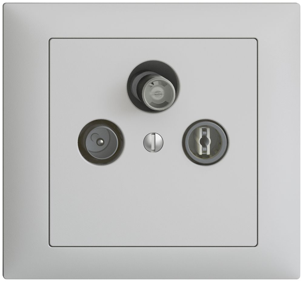 Prise d'antenne INC SAT/TV/R DB53 EDIZIOdue gris clair, avec SAT-F