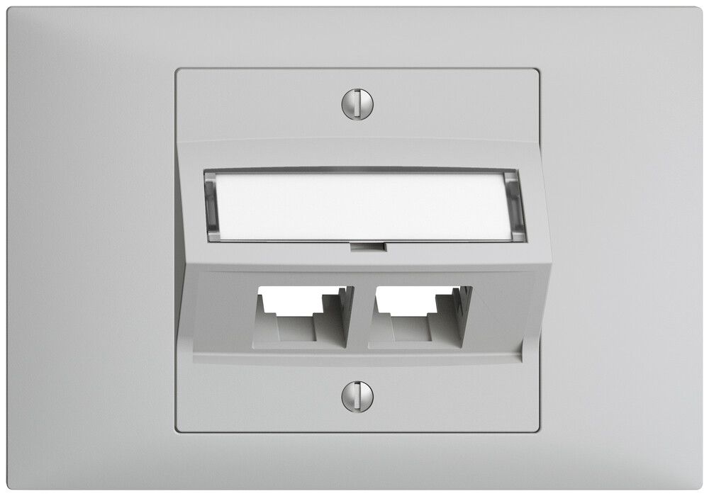 EB-Montageset S-One EDIZIOdue BKE für 2×RJ45 schräg, hellgrau