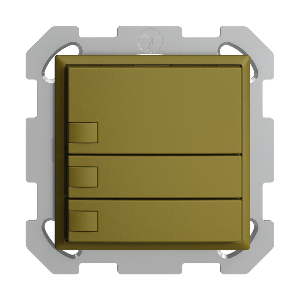 UP-KNX-Taster RGB EDUE, 250mW, o.LED, 3×Taste, 1×Tastenb., ov