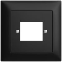Frontset EDIZIOdue schwarz 88×88mm 4×RJ45