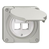 Kit di montaggio NUP Feller S-One EASYNET, per 2×RJ45, profondità 28 mm, grc