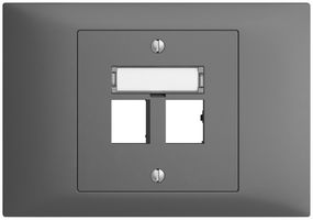 EB-Montageset EDIZIOdue BKE Geradeauslass, für 2×RJ45 freenet, dunkelgrau