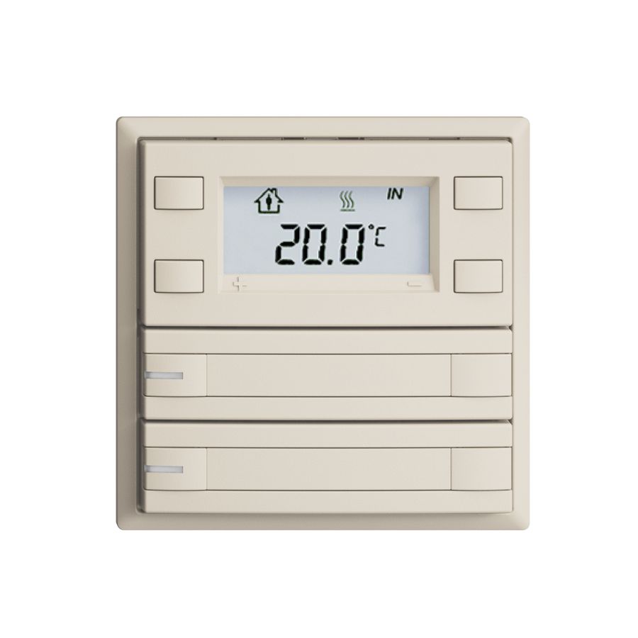 Poussoir RTH ENC KNX 2× EDIZIOdue F crema, avec pap.+LED RGB