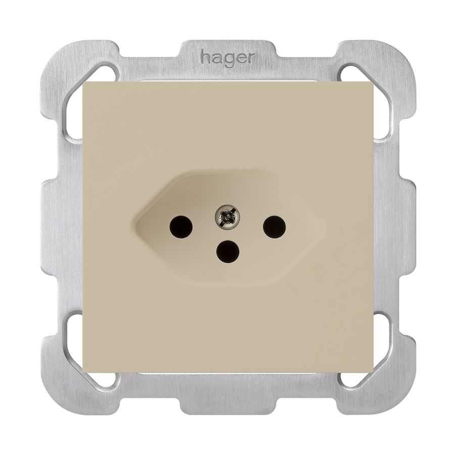 UP-Steckdose kallysto T13 beige mit Befestigungsplatte