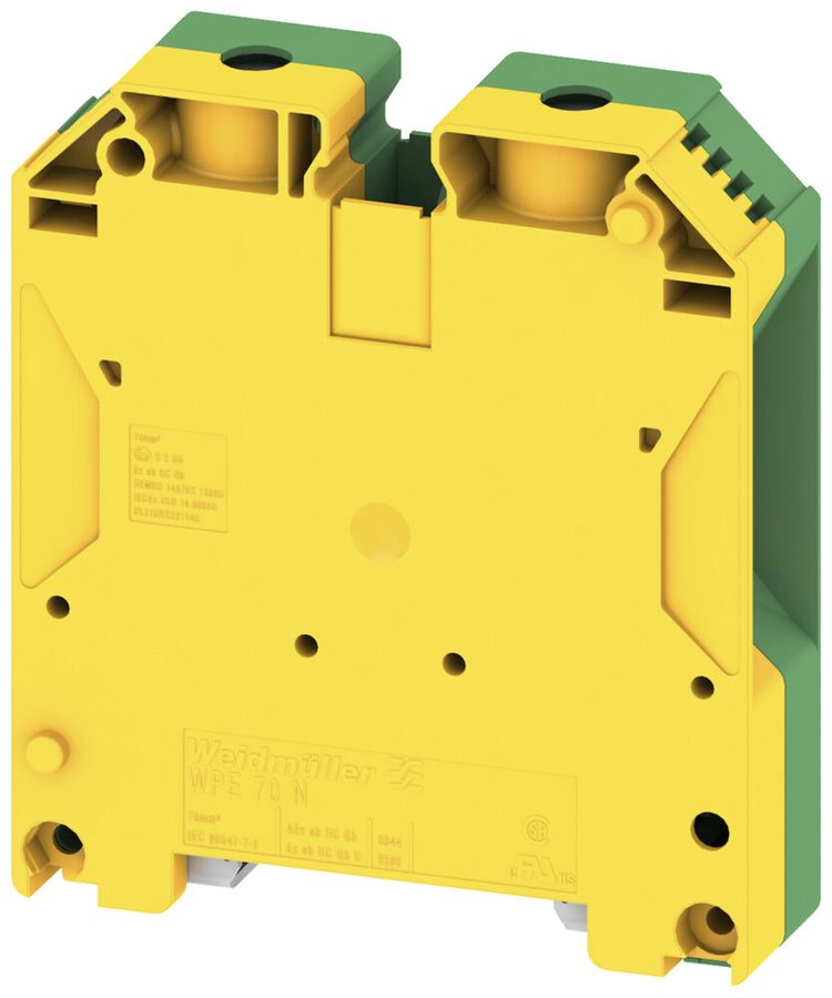 Morsetto di terra componibile 16mm² TH35/G32 verde-giallo