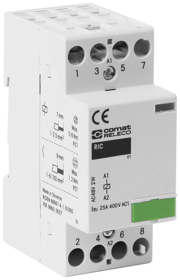 REG-Schütz ComatReleco RIC, 24VAC/DC 1W 25A AC-1