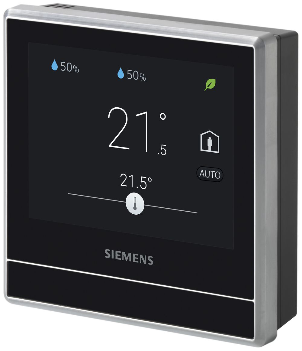 Thermostat d'ambiance RF AP Siemens RDS110.R SMART, écran tactile, noir/argent