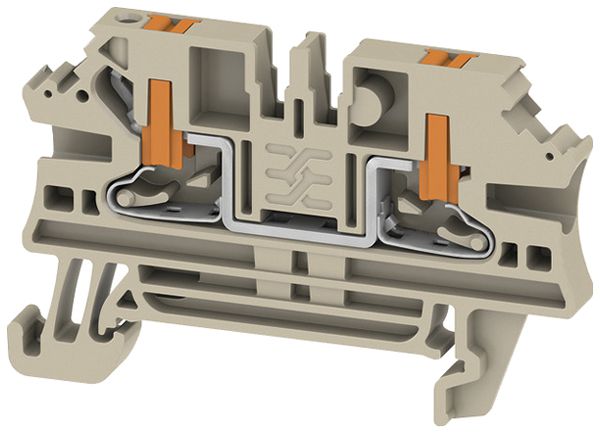 Borne de passage Weidmüller AL2C PUSH IN 2.5mm² 24A 800V DIN35 beige