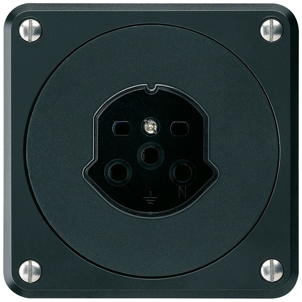Presa INC robusto tipo 15 nero senza copercchio